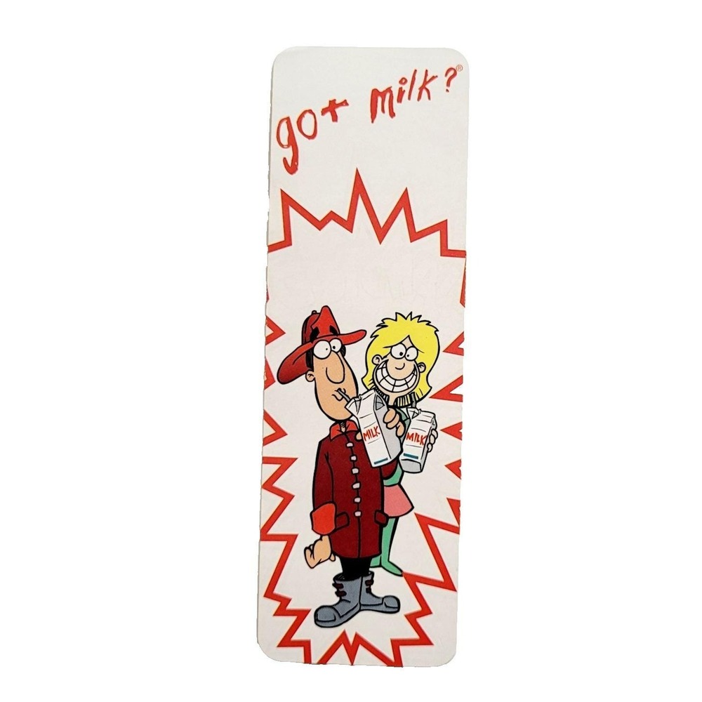 Vintage 90s Got Milk Bookmark paperboard Gotcha Dairy advert 1998 NDC S98-1684/1